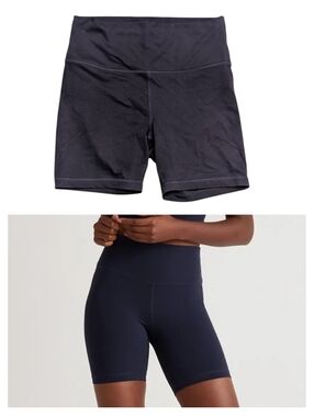 Quince High Rise Training Pocket Short Deep Navy Blue Size Large 6" Inseam